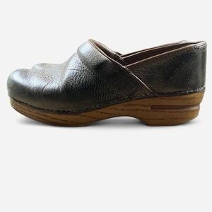 Gray Leather Dansko Clogs